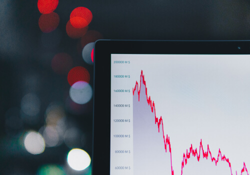 Market performance chart on a trading screen